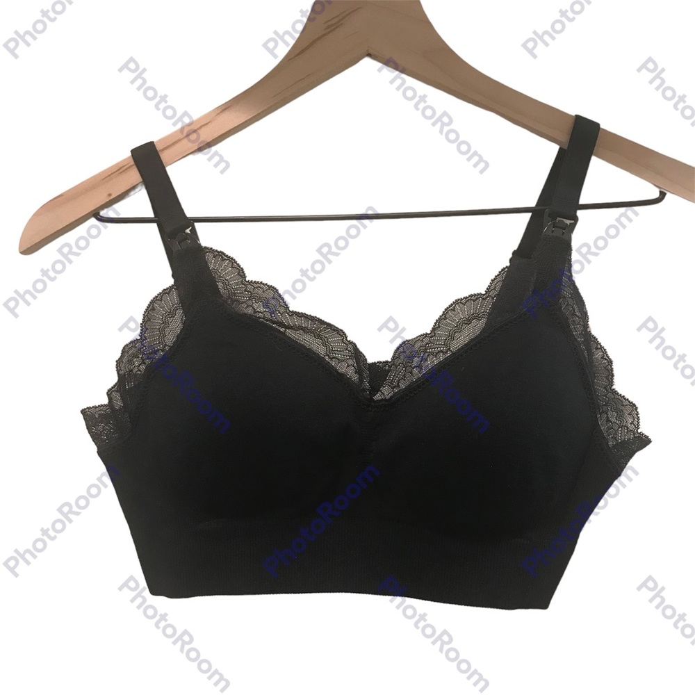 Sunnybuy Nursing Bra Women’s Size Small Black Removable Pads Wireless NWOT